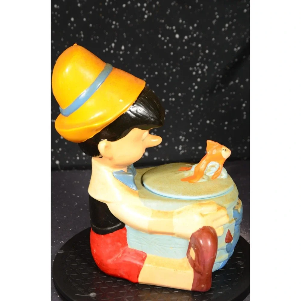VINTAGE WALT‎ DISNEY 1940 MOVIE PINOCCHIO & CLEO THE GOLDFISH COOKIE JAR USA